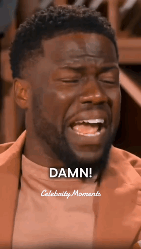 A Close Up Of A Man 'S Face With The Words Damn Celebrity Moments Below It GIF