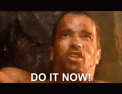 A Close Up Of A Man 'S Face With The Words Do It Now GIF