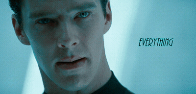 A Close Up Of A Man 'S Face With The Words " Everything " Below Him GIF