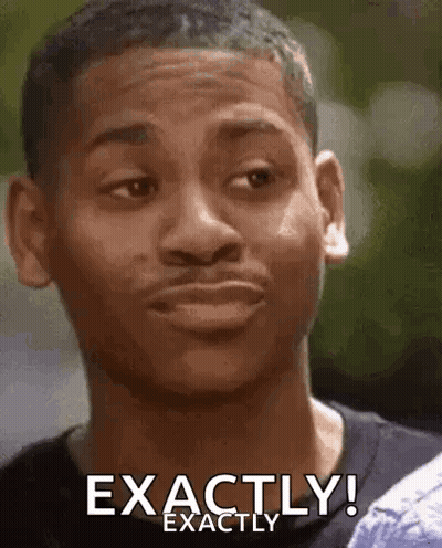 A Close Up Of A Man 'S Face With The Words `` Exactly '' Written On It . GIF