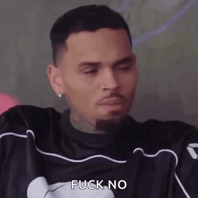 A Close Up Of A Man 'S Face With The Words `` Fuck No '' On It . GIF