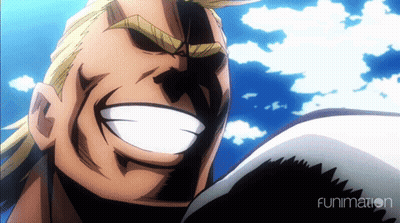 A Close Up Of A Man 'S Face With The Words Funimation On The Bottom GIF