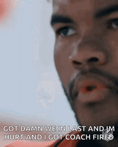 A Close Up Of A Man 'S Face With The Words Got Damn We In Last And Jm Hurt GIF