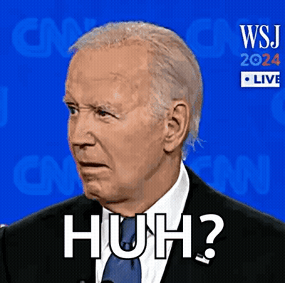 A Close Up Of A Man 'S Face With The Words Huh Written On It GIF