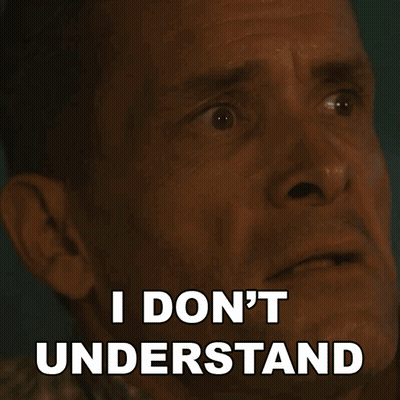 A Close Up Of A Man 'S Face With The Words I Don 'T Understand Written On It GIF