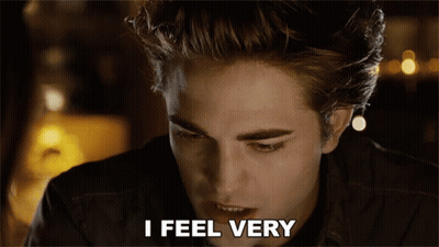 A Close Up Of A Man 'S Face With The Words " I Feel Very " Above Him GIF