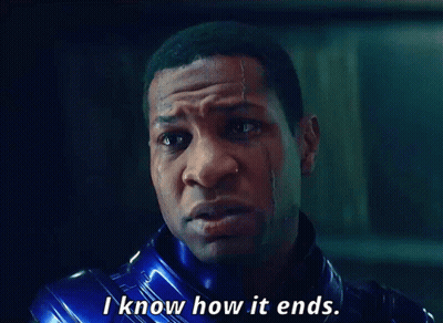 A Close Up Of A Man 'S Face With The Words I Know How It Ends GIF