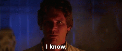 A Close Up Of A Man 'S Face With The Words `` I Know '' Written On His Face . GIF