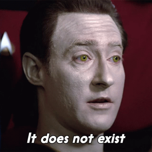 A Close Up Of A Man 'S Face With The Words " It Does Not Exist " Below Him GIF