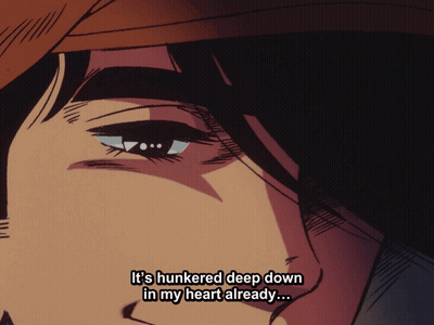 A Close Up Of A Man 'S Face With The Words " It 'S Hunkered Deep Down In My Heart Already " Below It GIF