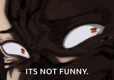 A Close Up Of A Man 'S Face With The Words `` It 'S Not Funny '' Written On It . GIF