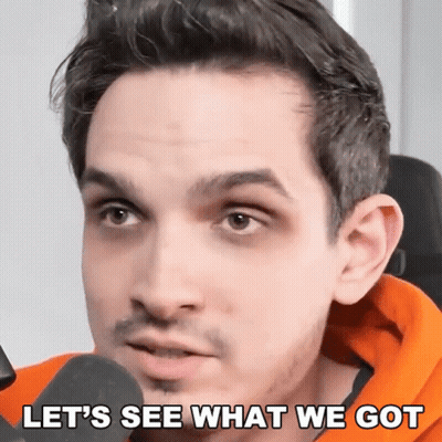 A Close Up Of A Man 'S Face With The Words Let 'S See What We Got Below Him GIF