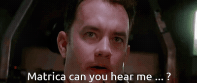 A Close Up Of A Man 'S Face With The Words Matrica Can You Hear Me Written Below Him GIF
