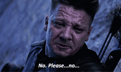 A Close Up Of A Man 'S Face With The Words No Please No On The Bottom GIF