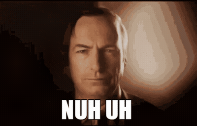 A Close Up Of A Man 'S Face With The Words Nuh Uh Written On It GIF