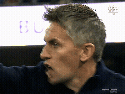 A Close Up Of A Man 'S Face With The Words Premier League Visible GIF