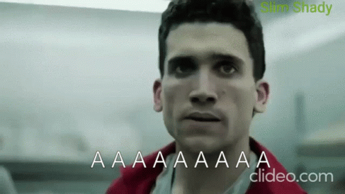 A Close Up Of A Man 'S Face With The Words Slim Shady Written On The Bottom GIF