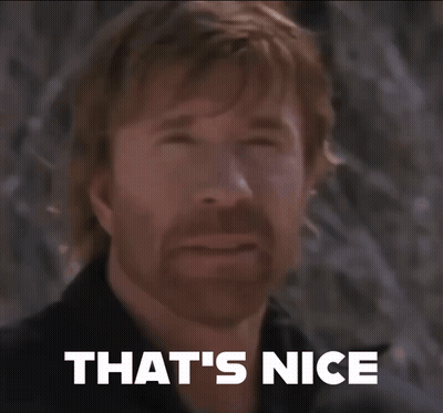 A Close Up Of A Man 'S Face With The Words That 'S Nice Behind Him GIF
