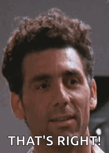A Close Up Of A Man 'S Face With The Words `` That 'S Right '' Written On It . GIF