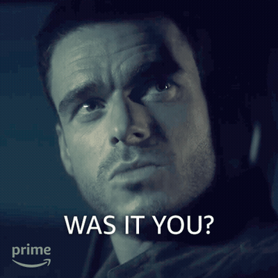 A Close Up Of A Man 'S Face With The Words " Was It You " Below Him GIF