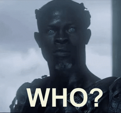 A Close Up Of A Man 'S Face With The Words Who Written On It GIF