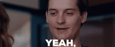 A Close Up Of A Man 'S Face With The Words Yeah Written On It GIF
