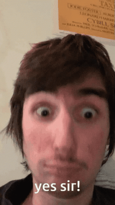 A Close Up Of A Man 'S Face With The Words Yes Sir GIF