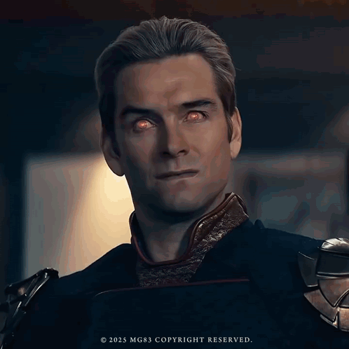 A Close Up Of A Man 'S Face With The Year 2025 Mg83 Copyright Reserved GIF