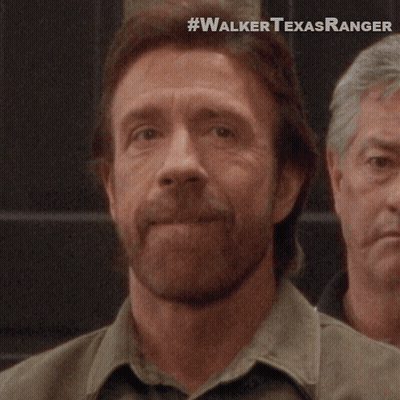 A Close Up Of A Man 'S Face With #Walker Texasranger Written On The Bottom GIF