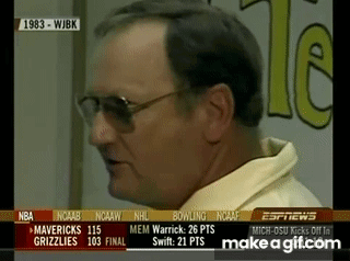 A Close Up Of A Man Wearing Glasses And A Yellow Shirt On Espn News GIF