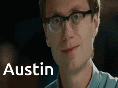 Close Up Of Man Wearing Glasses Named Austin GIF