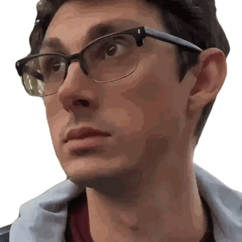 A Close Up Of A Man Wearing Glasses With A White Background Sticker