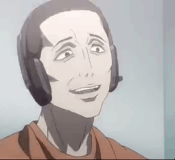 A Close Up Of A Man Wearing Headphones And A Microphone . GIF