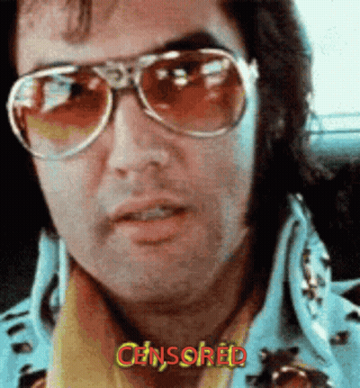 A Close Up Of A Man Wearing Sunglasses With The Word Censored In Yellow Letters GIF