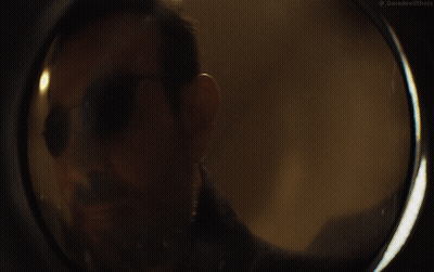 A Close Up Of A Man Wearing Sunglasses With The Words Daredevil Shots On The Bottom Right GIF