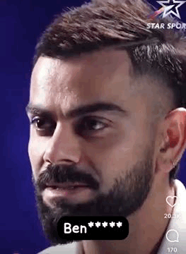 A Close Up Of A Man With A Beard And A Name Tag That Says Ben On It . GIF
