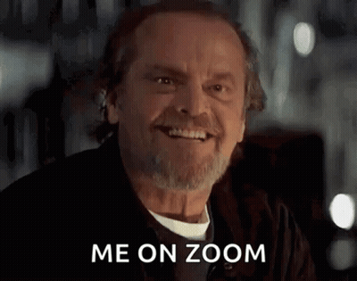 A Close Up Of A Man With A Beard Smiling And Saying `` Me On Zoom '' . GIF