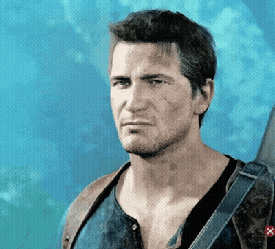 A Close Up Of A Man With An X In The Corner GIF