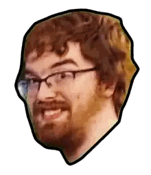 A Close Up Of A Man With Glasses And A Beard Making A Funny Face . Sticker