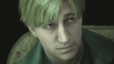 A Close Up Of A Man With Green Hair And A Beard GIF