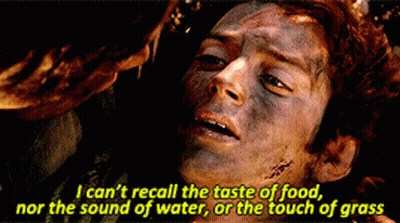 A Close Up Of A Man With The Words I Can 'T Recall The Taste Of Food Nor The Sound Of Water GIF