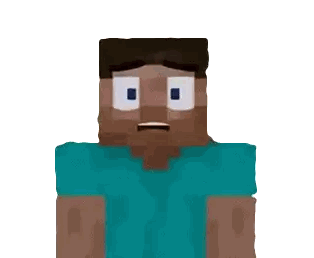 A Close Up Of A Minecraft Character With A Blue Shirt On Sticker