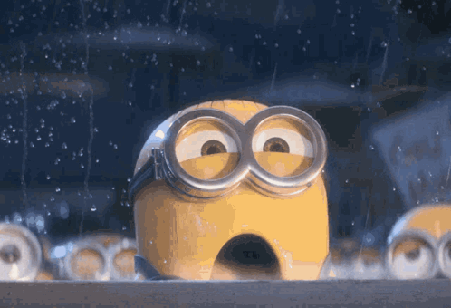 Surprised Minion Close Up GIF