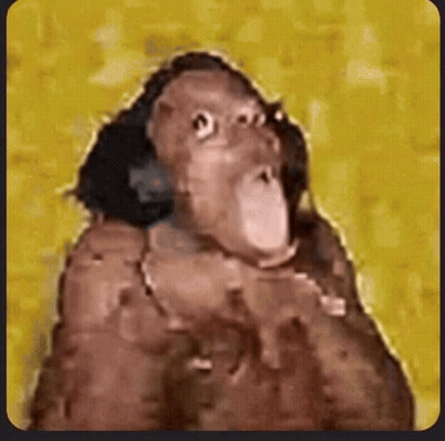 A Close Up Of A Monkey With A Yellow Background . GIF