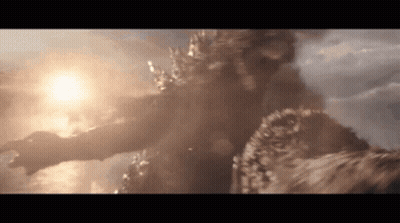A Close Up Of A Monster Flying Through The Air With The Sun Shining Through The Clouds . GIF