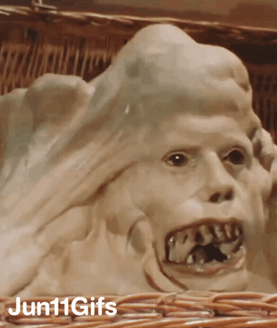 A Close Up Of A Monster 'S Face With The Words Jun11gifs Written Below It GIF