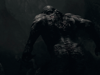 A Close Up Of A Monster With Blood Coming Out Of Its Mouth GIF