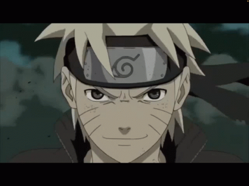 A Close Up Of A Naruto Character Wearing A Headband With A Spiral On It GIF