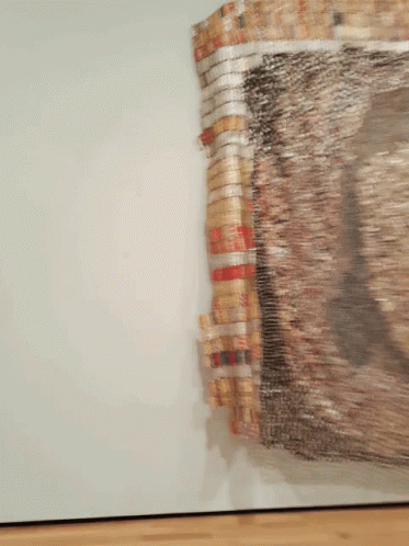 A Close Up Of A Painting On A Wall With A White Background GIF