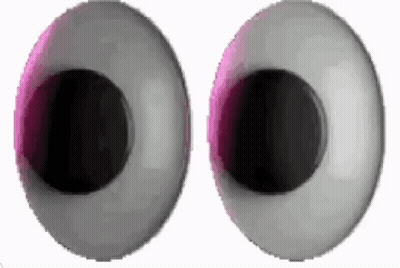A Close Up Of A Pair Of Cartoon Eyes With A Pink Glow In The Middle . GIF